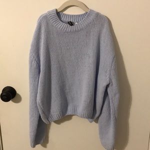 H&M light blue weaved crop top-ish sweater